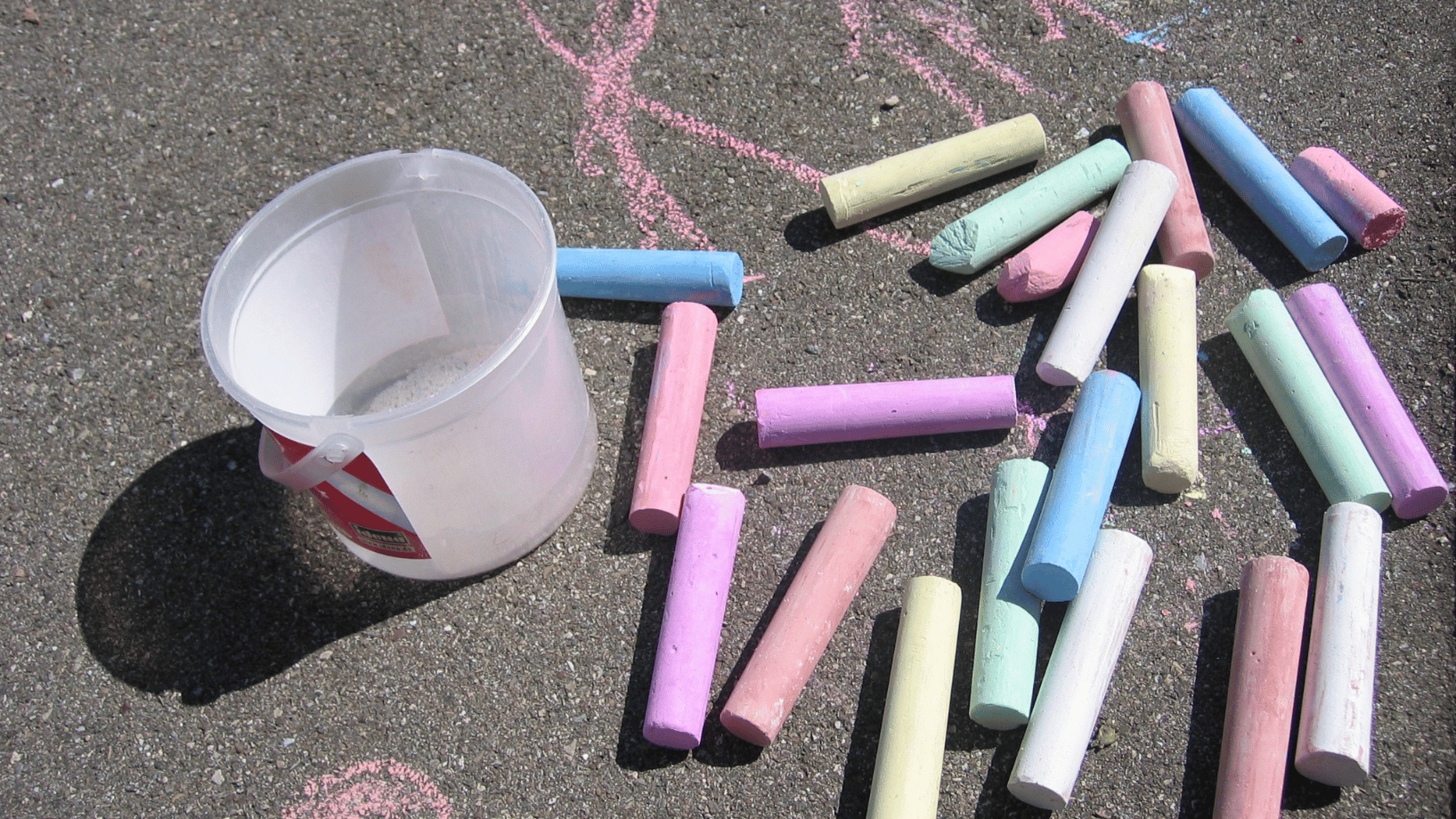 Chalk on the pavement - a great outside activity